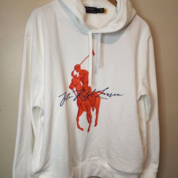 Polo Ralph Lauren Big Pony Hoodie Sweatshirt Spellout Men's Size Large - Picture 3 of 10